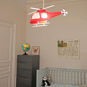 RED HELICOPTER Children's Pendant Lamp image 3