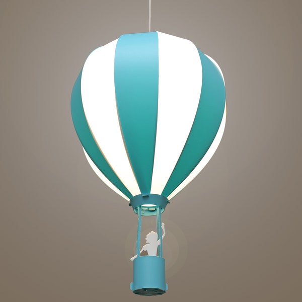 Lampe suspension enfant MONTGOLFIERE TURQUOISE