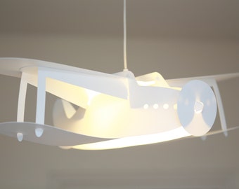 WITTE VLIEGTUIG kinderhanglamp