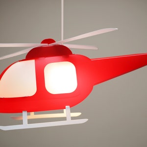 RED HELICOPTER Children's Pendant Lamp image 1
