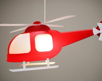 Lampe Suspension Enfant HÉLICOPTÈRE ROUGE