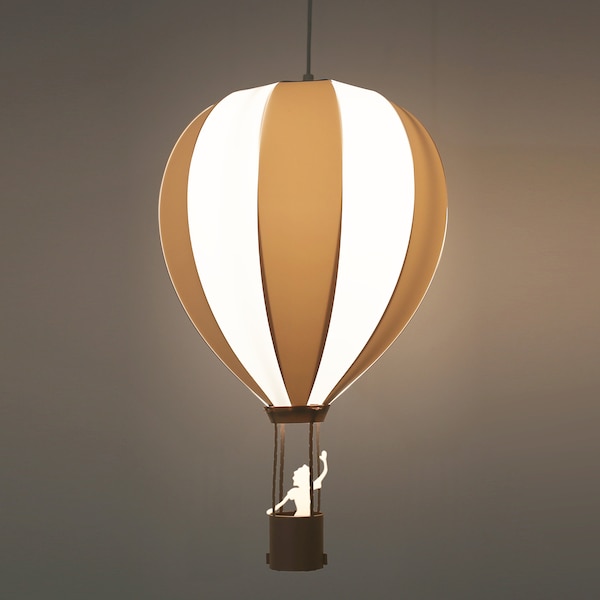 Lampe suspension enfant MONTGOLFIERE GRISE