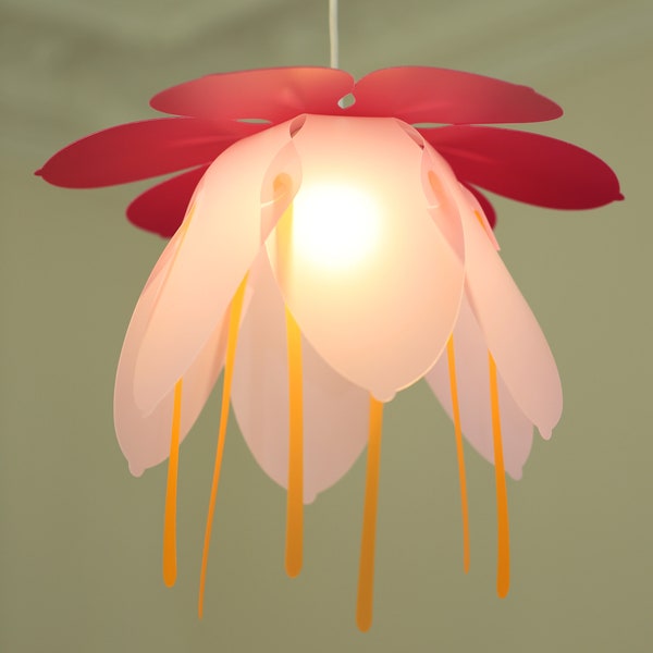 Lampe suspension enfant FLEUR ROSE et FUSHIA