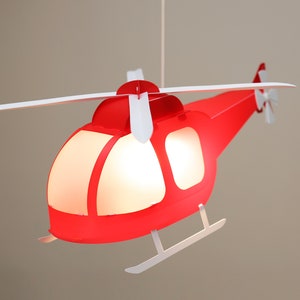 RED HELICOPTER Children's Pendant Lamp image 2