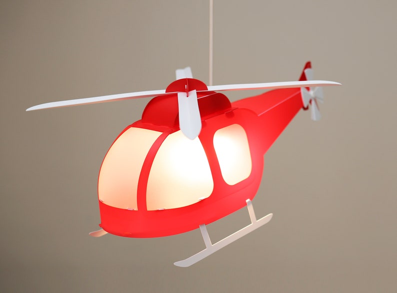 RED HELICOPTER Children's Pendant Lamp image 2