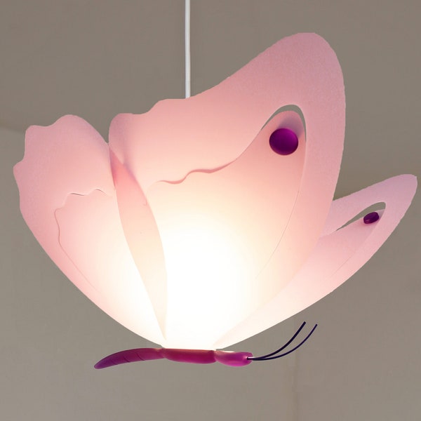 Lampe suspension enfant PAPILLON LILAS