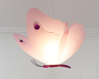 LILAC and PINK BUTTERFLY children&#39;s pendant lamp