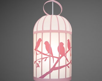 BIRD CAGE children&#39;s pendant lamp Pink