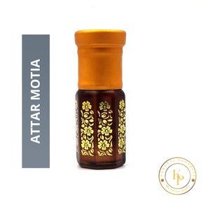 Attar Motia (Jasmine sambac) by Kannauj Products • Long Lasting • Unisex • Non-Alcoholic • Indian Attar