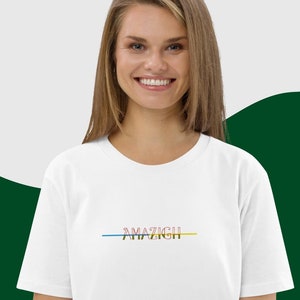 Amazigh Unisex organic cotton t-shirt, flag colours lines