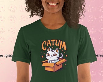 Quantum Schrödinger's cat Unisex t-shirt, catum in a box