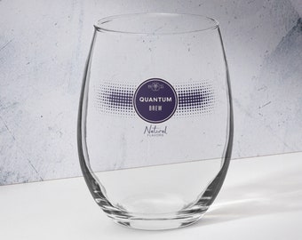 Quantum Stemless glass, quantum cup, physics, science, quantum computer, gift