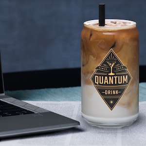 Quantum cup, quantum drink, Can-shaped glass, physicisit gift, physics, quantum computer