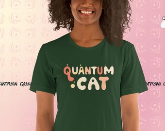 Quantum Cat groovy style Unisex t-shirt
