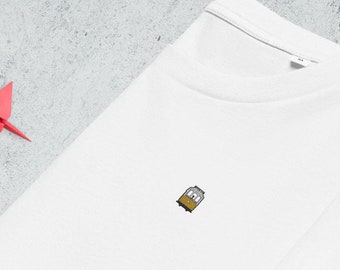 Lisbon Tram embroidery, Unisex organic cotton t-shirt, Portugal