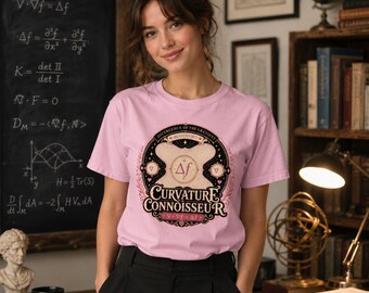 Curvature Connoisseur Shirt, Pink Math T-Shirt, Divergence of the Gradient Tee, Calculus Secret Society STEM Gift