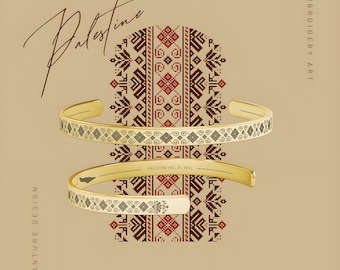 Palestine Charm embroidery art bracelet
