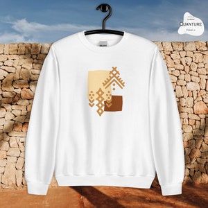 Berber Motifs Unisex Sweatshirt, ethnical, kabyle, Amazigh, Algeria, earth colours