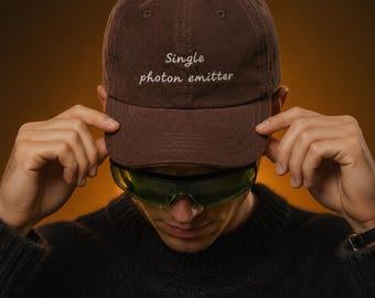 Single Photon Emitter Corduroy Cap, Quantum Physics Embroidered Hat, Science Gift, Physicist Dad Hat, STEM Lab Cap