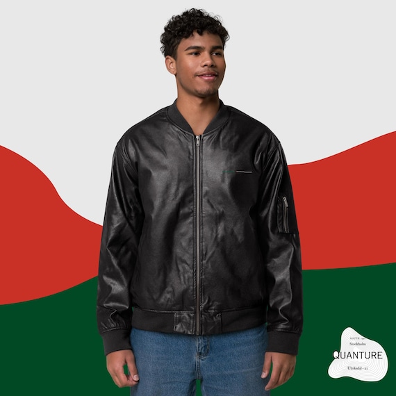 Algeria Embroided Leather Bomber Jacket - Etsy