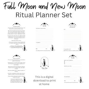 Full Moon Burn Sheet, New Moon Worksheet, Moon Ritual How To for Beginners FREE GIFT
