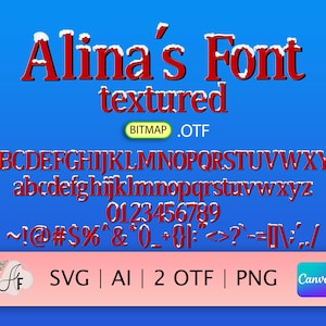 Fuente Bear and Honey / Escritura navideña caprichosa / Letras rústicas manuscritas / SVG / AI / OTF / Tipografía Sweet Forest / Descarga instantánea