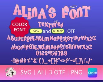 Y2K Divas Color Font (Fashion Dolls Typography OTF, SVG, PNG)