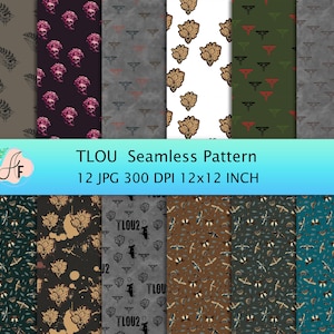 Survival Horror Digital Paper | Horror Game Inspired Digital Paper  | Moth Design Patterns | Printable Seamless Patterns | Instant Download
