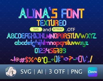 Elements Font | Element Font | Elements svg Bundle Font | Element Typography | SVG| AI | PNG | Color Element Textured Font | Instant Downloa
