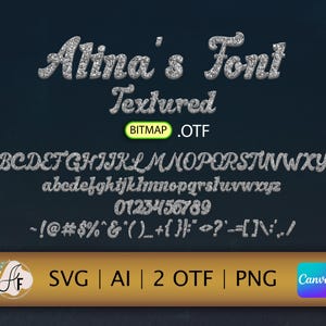 Fuente de color plateado brillante (tipografía navideña OTF, SVG, PNG)