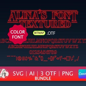 Stranger Color-typsnitt (Retro Sci-Fi-typsnitt OTF, SVG, PNG)