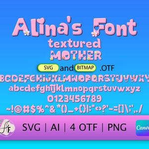 Police de caractères Cherished Mom Tribute | Lettrage éclatant pour la fête des Mères | Cadeaux personnalisés pour maman | SVG | OTF | PNG | écriture colorée | Téléchargement instantané