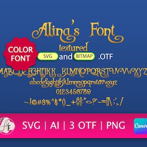 Whimsy Tower Farbschrift (Märchenhafte Bilderbuchtypografie OTF, SVG, PNG)