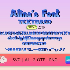 Tiny Blue Creature Color Font (Whimsical Forest Typeface OTF, SVG, PNG)