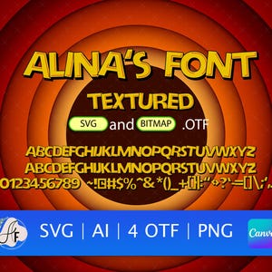 Zoo Textured Font | Zany Zoo Font | Nutty Nibbles Font | Classic Cartoons Font | Wacky Toons | Cartoon font | SVG | AI | Instant Download