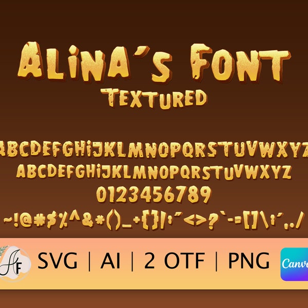 Rocks Textured Font | Flinstone Font and Alphabet | Flinstones Family Font and Alphabet | SVG | AI | OTF | Instant Download