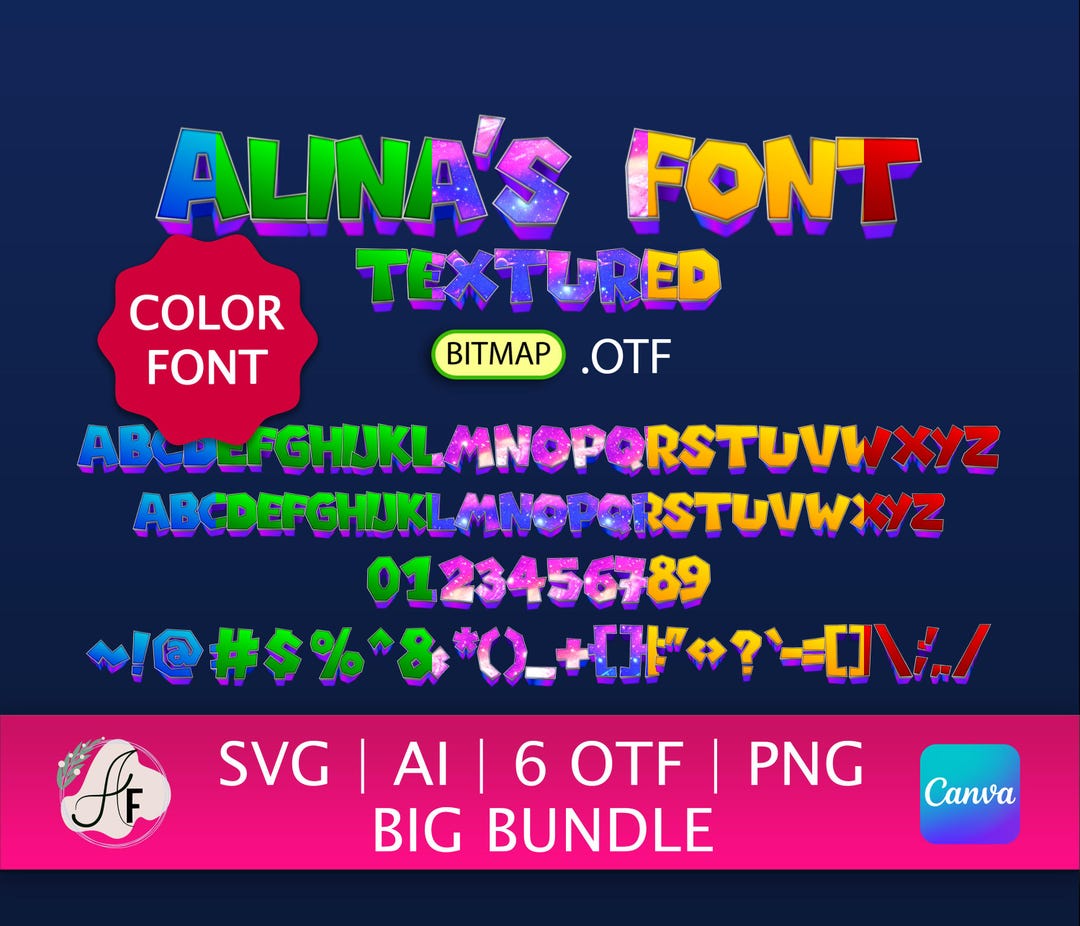 Cosmic Adventure Color Font (galaxy Bundle Typography OTF, SVG, PNG) - Etsy