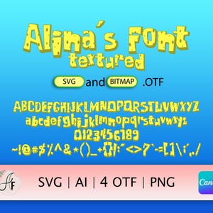 Fonte Alegre Amarela | Tipo de Letra Amarela Brincalhona | Fonte Quadrada Oceano | Fonte Divertida Subaquática | SVG | PNG | OTF | Fonte Aventura Oceânica, Instant D