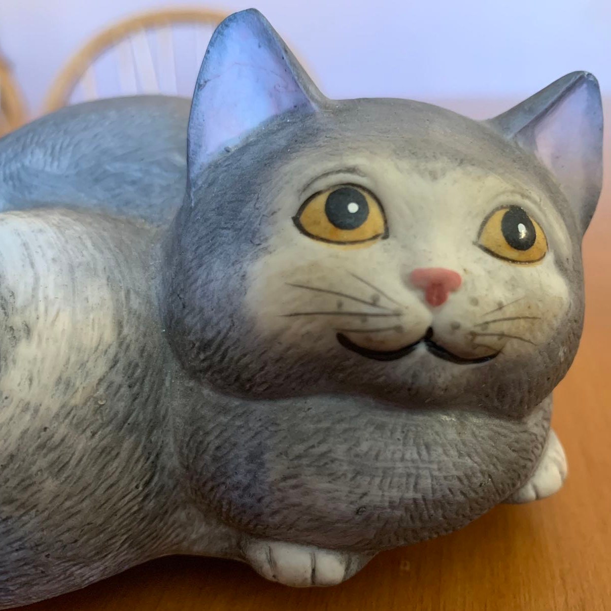 Vintage Cat Figurine Music Box Mann Cat Music Box Smiling Etsy