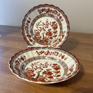 SET of TWO 5.25&quot; Vintage Spode Copeland &quot;India Tree&quot; Fruit or Sauce Bowls - Old Mark Copeland England Vintage Dinnerware, Rare Find, Spode