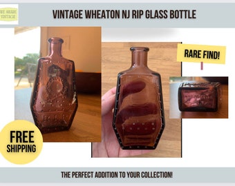 Vintage Wheaton NJ RIP Bottle, Vintage bottle, Collector bottle, Coffin Shaped Bottle, Goth Halloween 71, Horror Bottle, Unique Gift