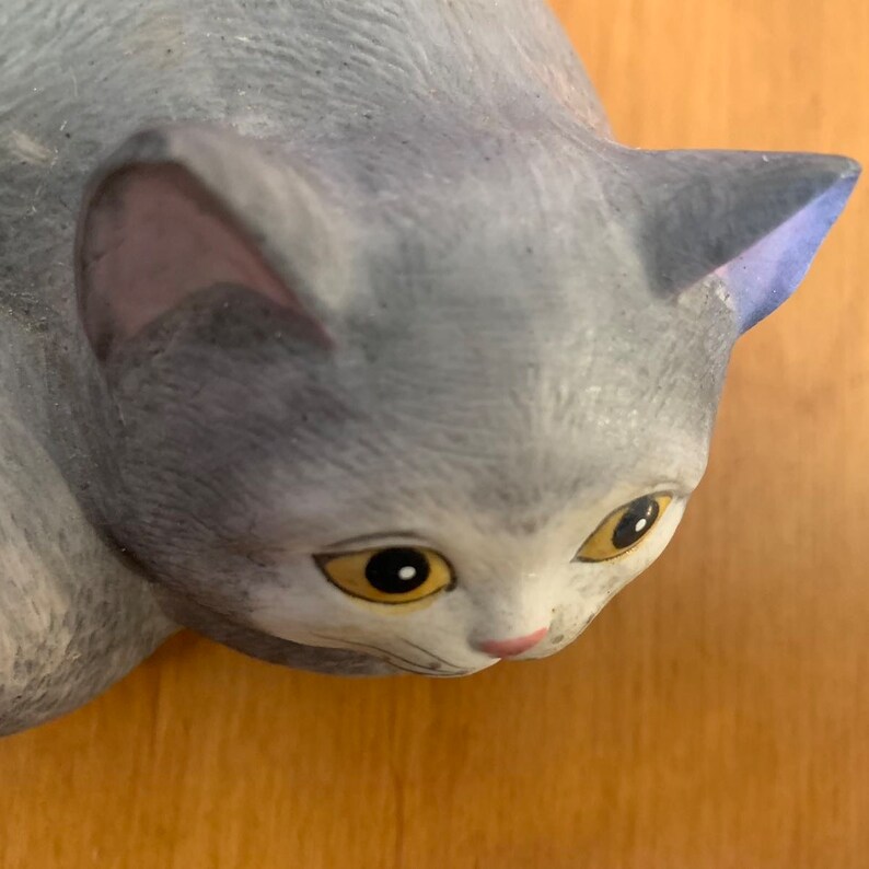 Vintage Cat Figurine Music Box Mann Cat Music Box Smiling Etsy