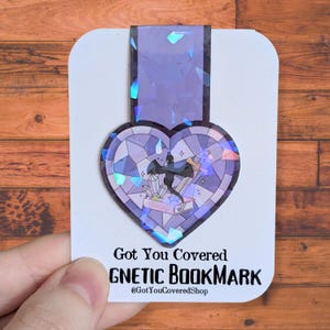 Fantasy Magnetic Bookmark | Holographic | Dragon Heart Shape | Romantasy | Mystical Whimsy
