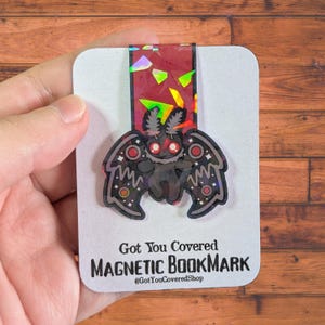 Mothman Magnetic Bookmark | Cryptid Book Accessories | Bookish Gift | Cryptid Lovers | Page Keeper | Long Live the Moth