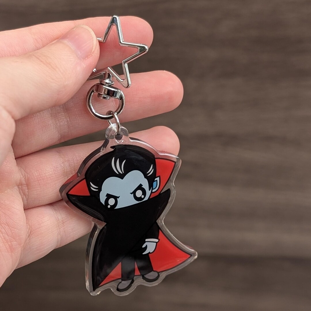 Vampire Backpack Clips Vampire Clasp Charm | Key and Bag | Clip on | Silver Star Clasp | Epoxy ...