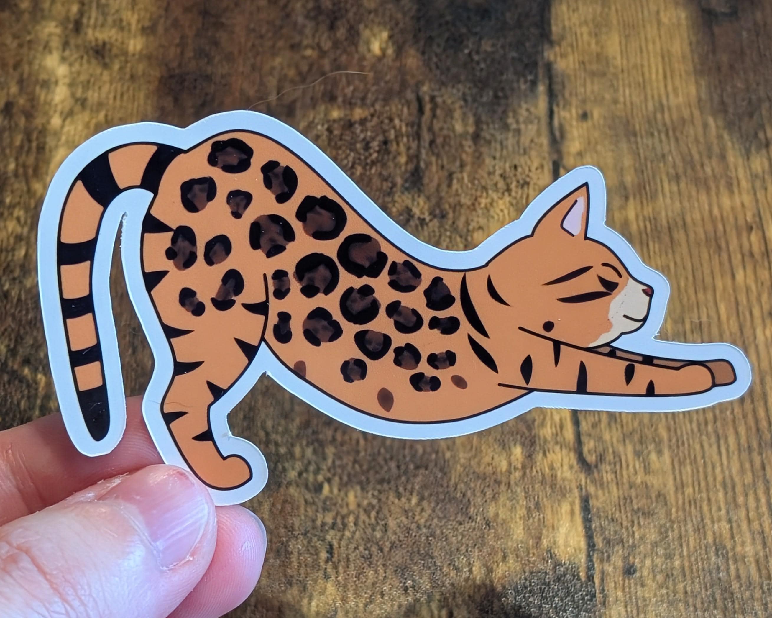 Bengal Cat Sticker | Waterproof Vinyl Sticker | Spotty Cat Sticker ...