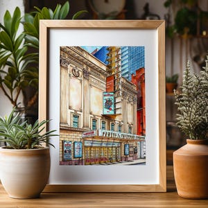 Premium Art Print | Samuel J. Friedman Theatre | Balusters Manhattan Theater Club | Broadway Play | NYC Illustration | Storefront | Gifts