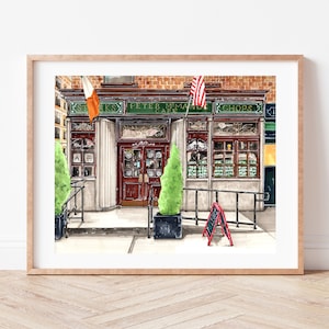 Premium Art Print Peter McManus Cafe Irish Bar NYC Illustration Storefront Drawing Home Decor Wall Art Housewarming Gifts image 1