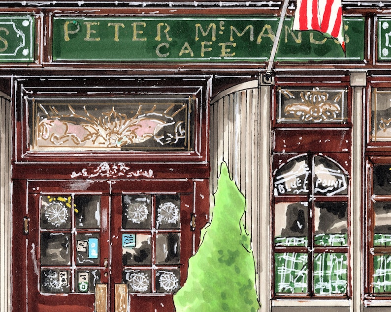 Premium Art Print Peter McManus Cafe Irish Bar NYC Illustration Storefront Drawing Home Decor Wall Art Housewarming Gifts image 2