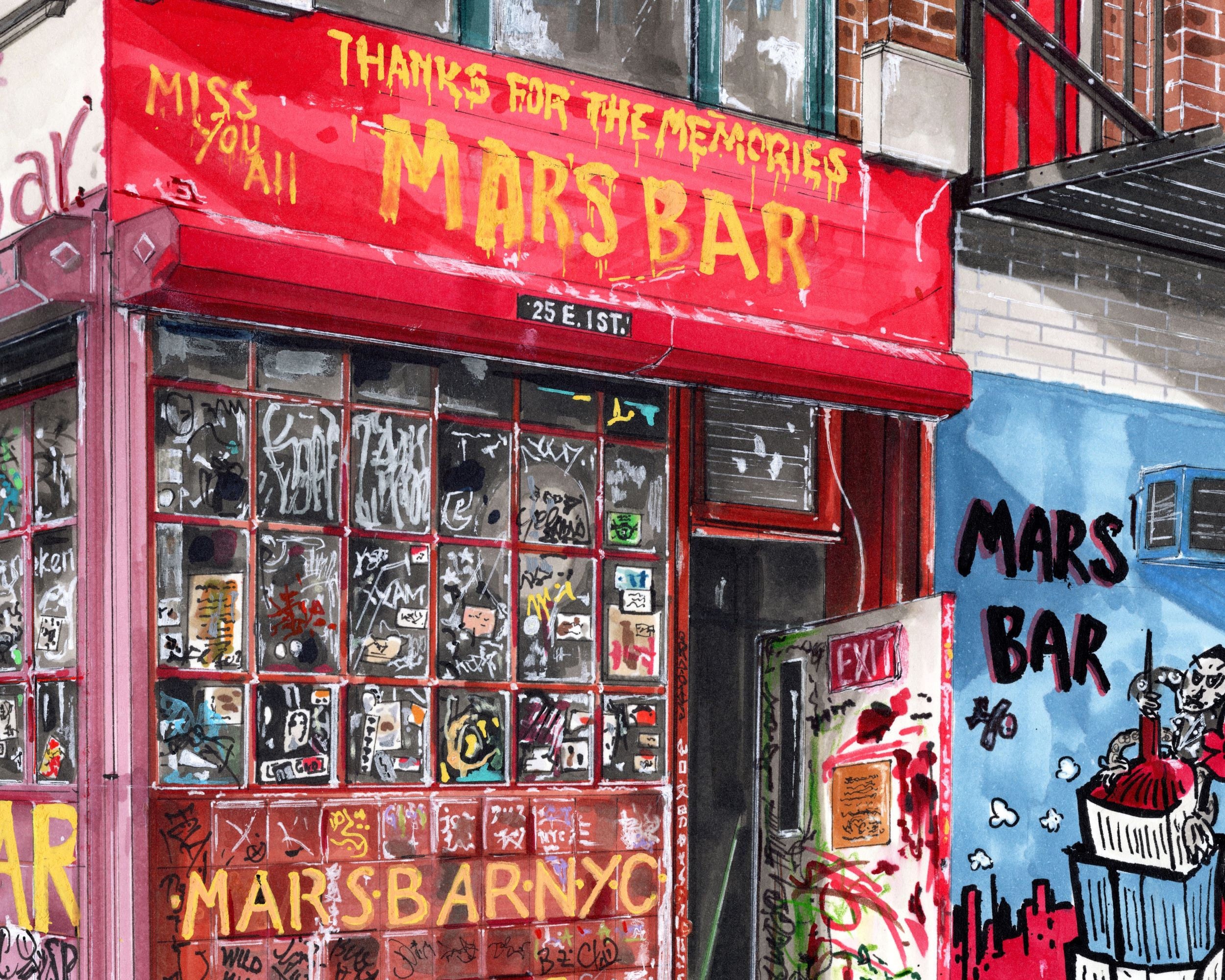Premium Art Print Mars Bar East Village Dive Bar New Etsy